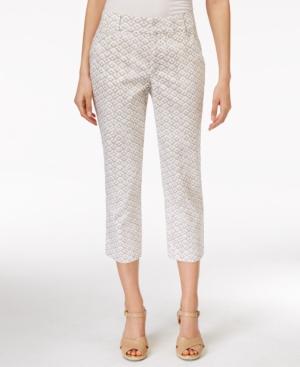 Jm Collection Geo-print Twill Capri Pants, Only At Macy's