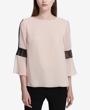 Calvin Klein Embroidered Bell-sleeve Top