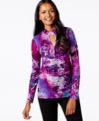 Cable & Gauge Space-dye Keyhole Top