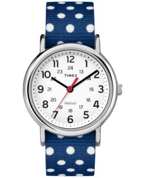 Timex Women's Weekender Navy With White Dots Nylon Strap Watch 40mm Tw2p66000jt