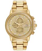 Citizen Unisex Chronograph Nighthawk Eco-drive Gold-tone Stainless Steel Bracelet Watch 42mm Fb3002-53p