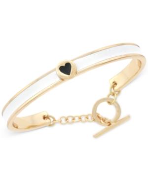 Bcbgeneration Gold-tone Love Letter Heart Bangle Bracelet