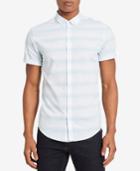 Calvin Klein Men's Classic-fit Space-dye Horizontal Stripe Shirt