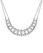Lucky Brand Silver-tone White Stone Collar Necklace