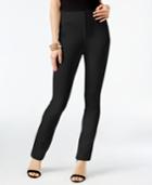 I.n.c. Faux-leather-trim Straight-fit Pants, Created For Macy's