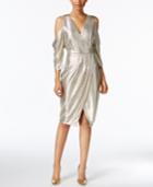 Rachel Rachel Roy Cold-shoulder Metallic Wrap Dress