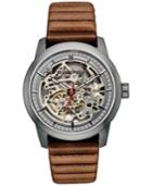 Kenneth Cole New York Men's Automatic Brown Leather Strap Watch 40x51mm 10030788