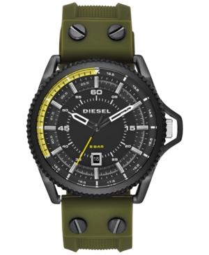 Diesel Men's Rollcage Green Silicone Strap Watch 45x50mm Dz1758