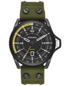 Diesel Men's Rollcage Green Silicone Strap Watch 45x50mm Dz1758