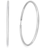 Sterling Silver Earrings, 60mm Endless Wire Hoops
