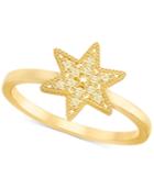 Swarovski Gold-tone Pave Star Ring