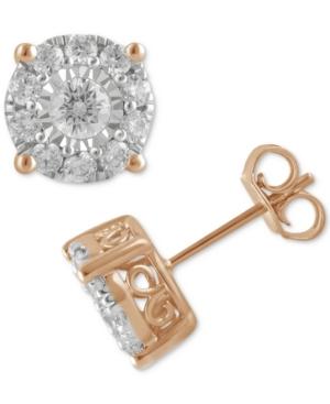 Diamond Halo Stud Earrings (1 Ct. T.w.) In 14k Gold, White Gold Or Rose Gold