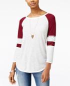 American Rag Lace-inset Baseball T-shirt, Created For Macy's