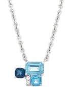 Multi-gemstone (3-1/4 Ct. T.w.) & Diamond Accent 17 Pendant Necklace In Sterling Silver