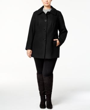 London Fog Plus Size Wool-blend Peacoat