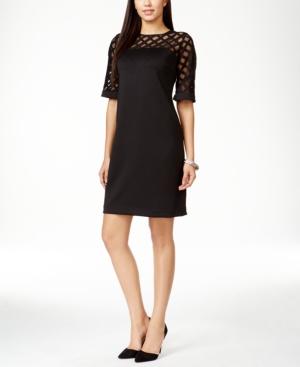 Sandra Darren Illusion-mesh Scuba Dress