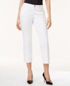 Style & Co. Petite Curvy-fit Rhinestone-hem Capri Jeans, Only At Macy's