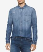Clavin Klein Jeans Men's Ripped And Repaired Denim Shirt