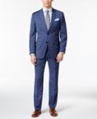 Tommy Hilfiger Men's Slim-fit Stretch Performance Medium Blue Windowpane Suit