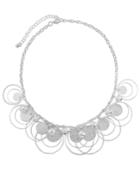 Style & Co. Necklace, Silver-tone Paillette Sandblast Beaded Necklace