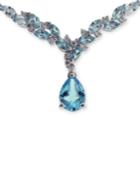 Sterling Silver Blue Topaz ( 2-1/2 Ct. Tw) & Diamonds (1/8 Ct. Tw) 17 Necklace