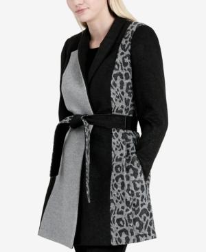 Calvin Klein Mix-media Wrap Coat