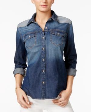 Guess Two-tone Denim Shirt