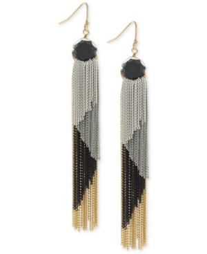 Bcbgeneration Tri-tone Fringe Linear Drop Earrings