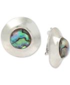 Robert Lee Morris Soho Silver-tone Abalone-look Stud Clip-on Earrings