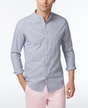 Tommy Hilfiger Men's Banded Collar Helmsley Stripe Shirt