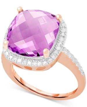 Victoria Townsend Amethyst (6 Ct. T.w.) And Diamond (1/10 Ct. T.w.) Ring In Sterling Silver Or 18k Rose Gold Over Sterling Silver