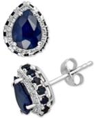 Sapphire (6 Ct. T.w.) & White Sapphire (1/4 Ct. T.w.) Earrings In 10k White Gold