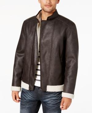 Inc International Concepts Men's Fleece-lined Faux Leather Jacket, Created For Macy's