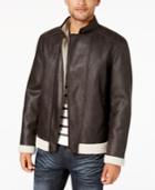 Inc International Concepts Men's Fleece-lined Faux Leather Jacket, Created For Macy's