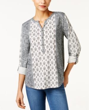 Style & Co. Mixed-print Blouse, Only At Macy's
