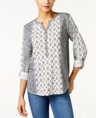 Style & Co. Mixed-print Blouse, Only At Macy's