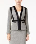 Kasper Faux-suede-trim Tweed Blazer