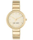 Nine West Women's Gold-tone Stainless Steel Bracelet Watch 36mm Nw-1986chgb