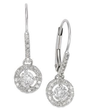 14k White Gold Diamond Round Drop Earrings (1/2 Ct. T.w.)