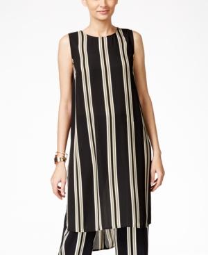 Vince Camuto Sleeveless Hi-low Striped Tunic