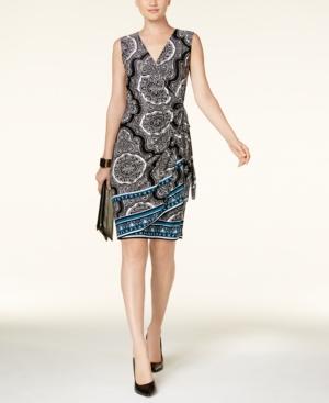 Inc International Concepts Mixed-print Wrap Dress, Created For Macy's