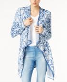Tommy Hilfiger Printed Waterfall Cardigan, Only At Macy's