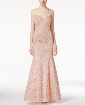 City Studios Juniors' Sequin Soutache Strapless Mermaid Gown