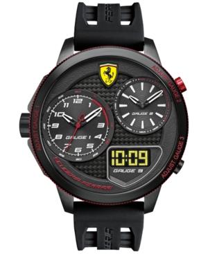 Scuderia Ferrari Men's Analog-digital Xx Kers Black Silicone Strap Watch 54mm 0830318
