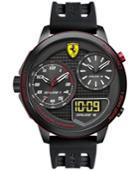 Scuderia Ferrari Men's Analog-digital Xx Kers Black Silicone Strap Watch 54mm 0830318