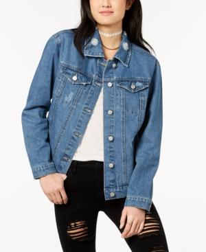 Crave Fame By Almost Famous Juniors' Lace-up Denim Jacket