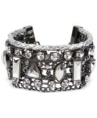 Inc International Concepts Hematite-tone Crystal Woven Cuff Bracelet, Only At Macy's