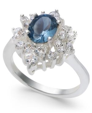 Charter Club Silver-tone Crystal & Stone Oval Halo Ring, Created For Macy's