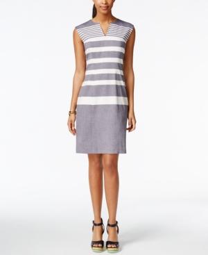 Tommy Hilfiger Striped Cap-sleeve Dress, Only At Macys.com