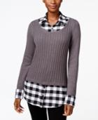 Style & Co. Petite Layered-look Sweater, Only At Macy's